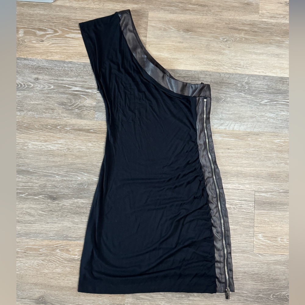 Bebe Sport Black and Silver Zip-Up Dress